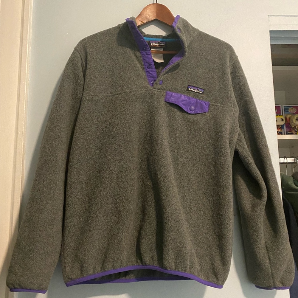 Patagonia Gray And Purple Synchilla